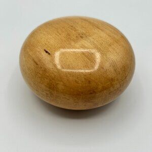 Vintage MCM Spalted Maple Wood Paperweight Round Polished Shelf Desk Decor